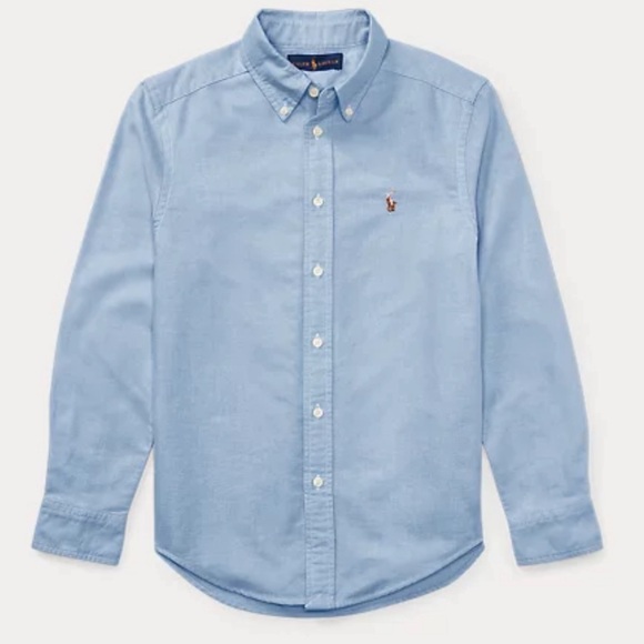 Boys Ralph Lauren button down collared blue shirt size 18 - Picture 2 of 4